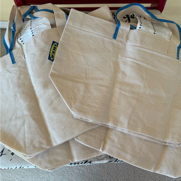 Ikea Spikrak Small 3 Gallon Canvas Tote Bag Set of 4 NEW - Picture 2 of 4